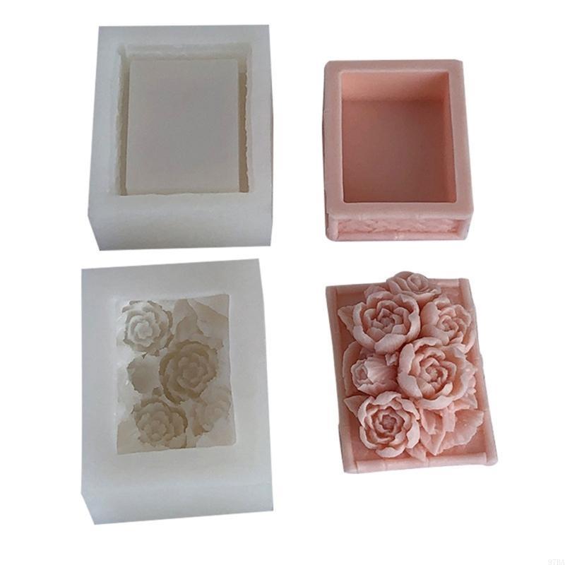 97BA Peony Storage Box Epoxy R - Casting Mold Jewelry Silicone Rubber 评论和价格