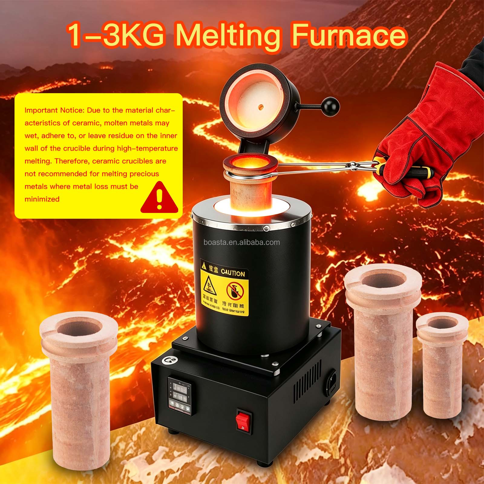 Boasta 1KG 2KG 3KG Digital Met - Gold Melting Furnace Crucible 2Kg 评论和价格