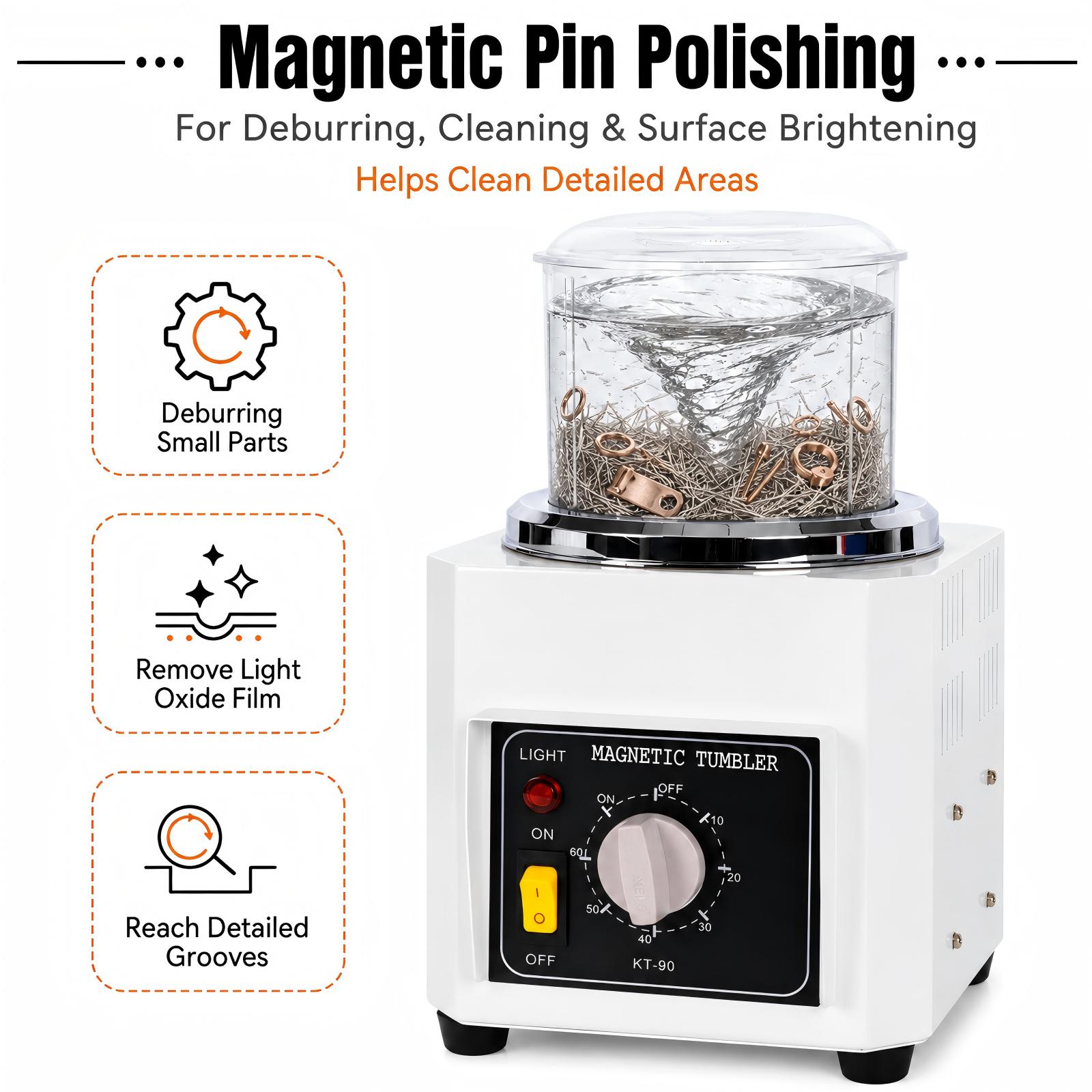 AHT KT90 Magnetic Tumbler Poli - Jewelry Magnetic Tumbler Polisher Pin 评论和价格