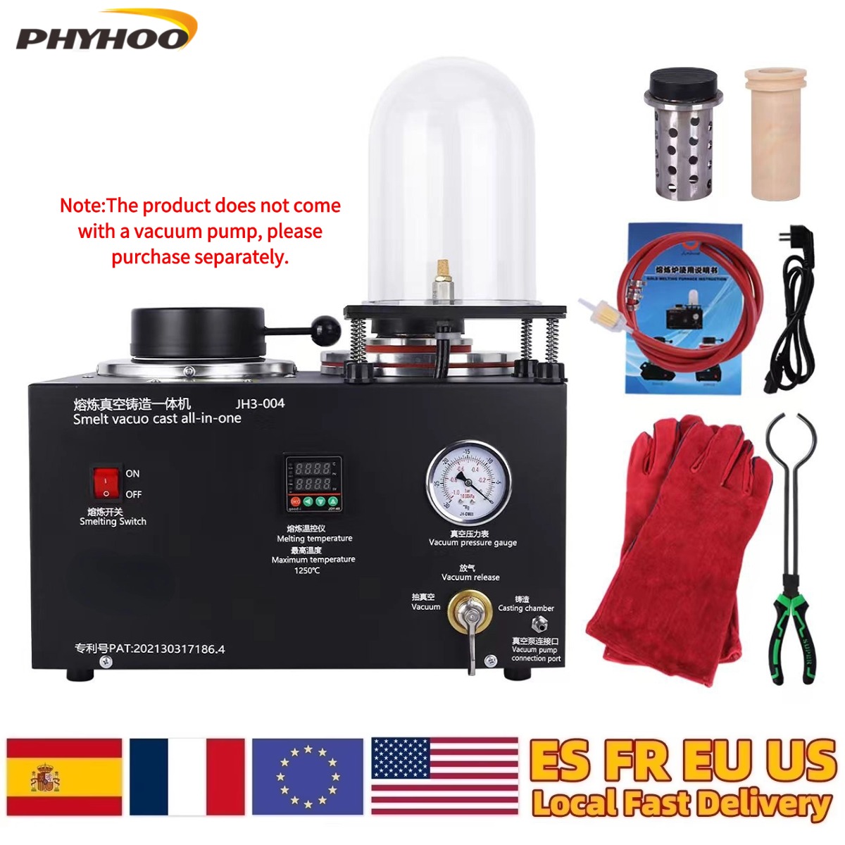 110V Vacuum Jewelry Casting Ma - Gold Melting Furnace Crucible 2Kg 评论和价格