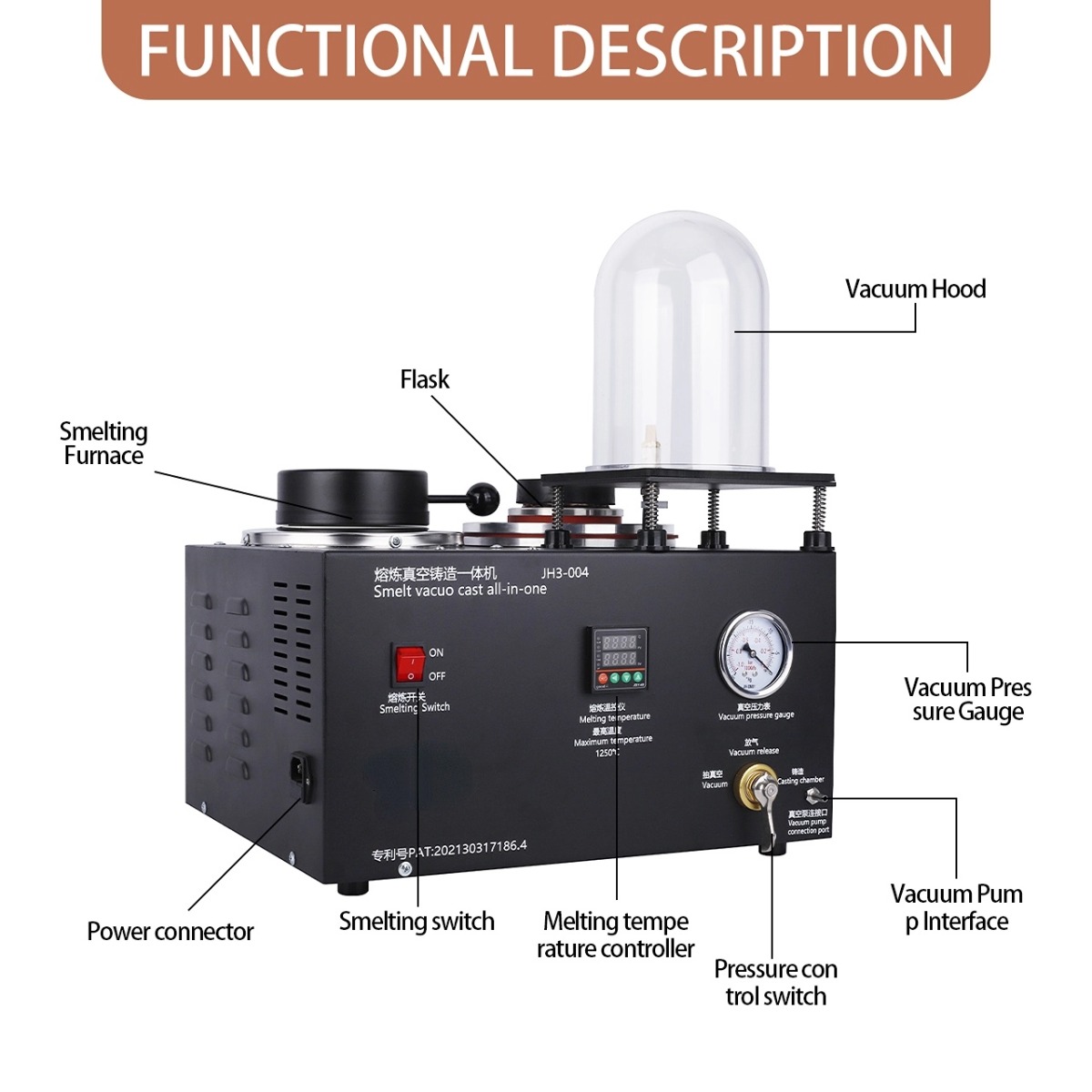 110V Vacuum Jewelry Casting Ma - Gold Melting Furnace Crucible 2Kg 评论和价格