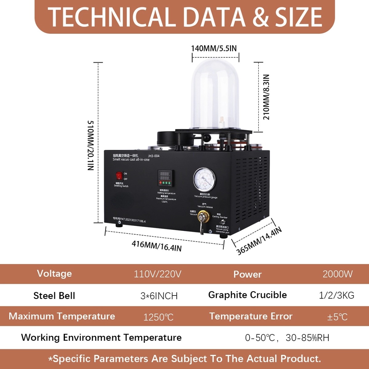 110V Vacuum Jewelry Casting Ma - Gold Melting Furnace Crucible 2Kg 评论和价格