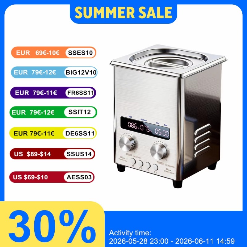 【Hot】2L Ultrasonic Cleaner Mac - Ultrasonic Cleaner Machine Glasses Denture 评论和价格