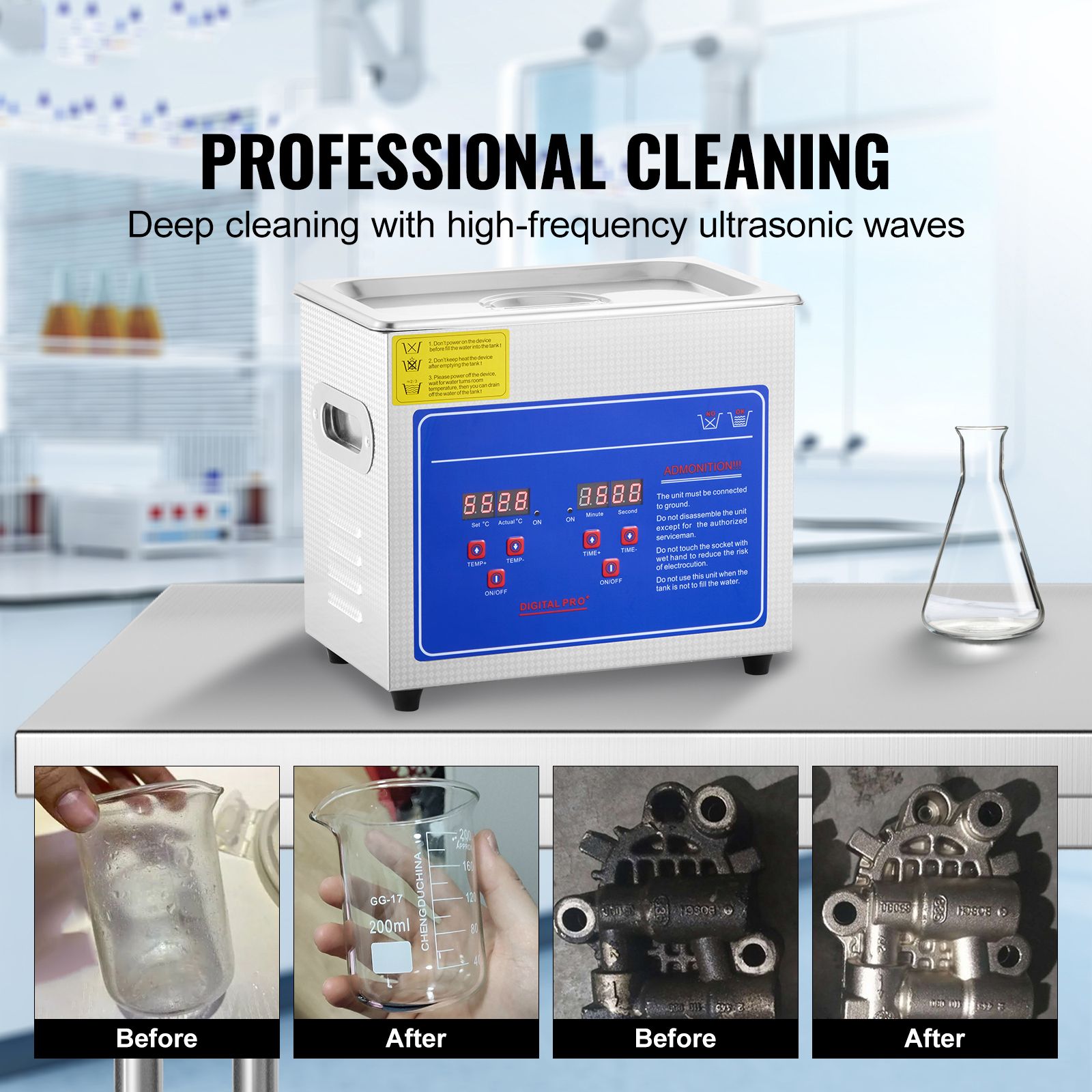 Ultrasonic Cleaner with Digita - Ultrasonic Jewelry Cleaner Digital Timer 评论和价格