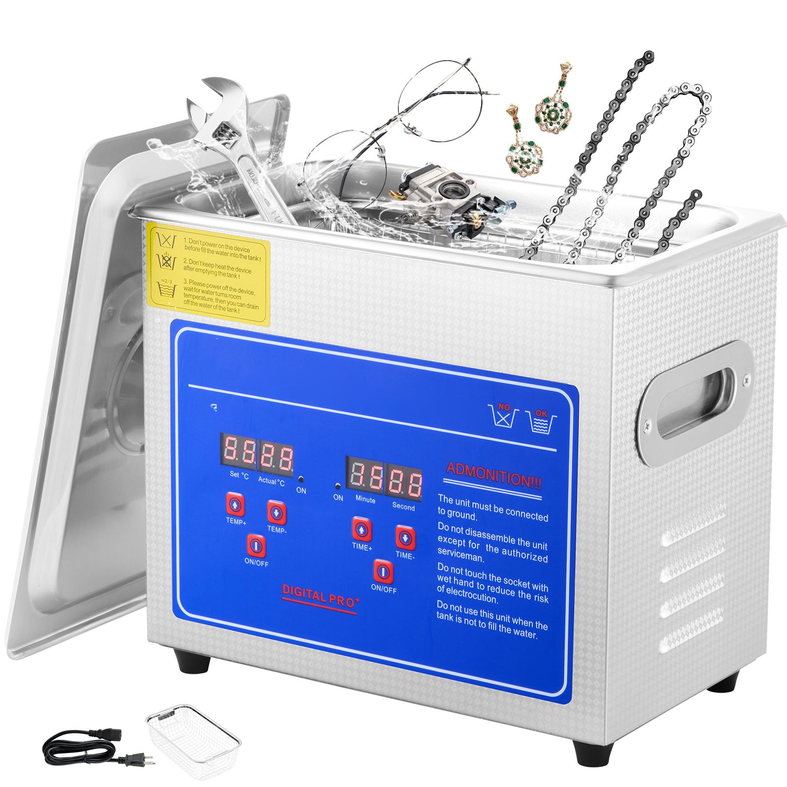 Ultrasonic Cleaner with Digita - Ultrasonic Jewelry Cleaner Digital Timer 评论和价格