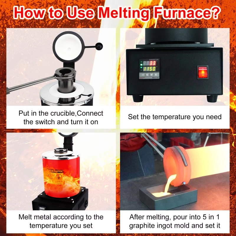 1/2/3 kg 2000F Mini Digital Go - Gold Melting Furnace Crucible 2Kg 评论和价格