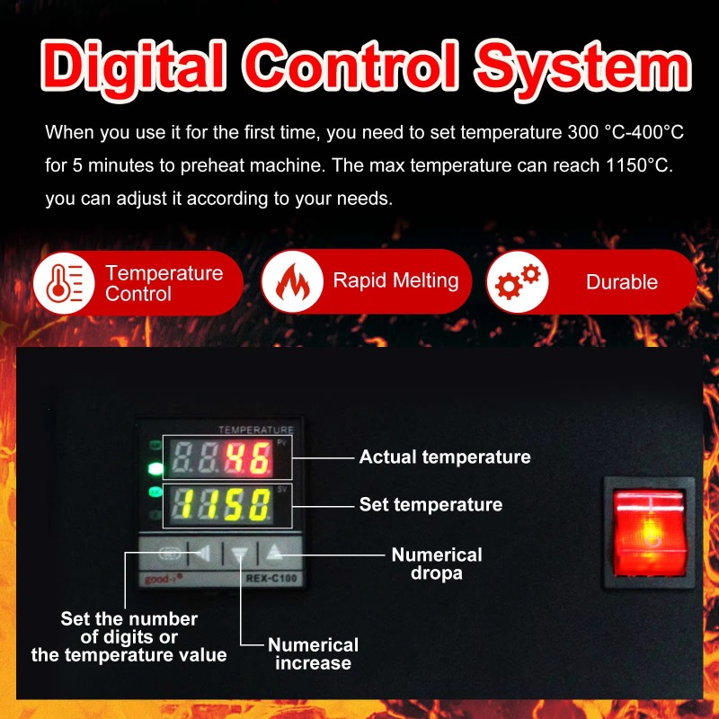 1/2/3 kg 2000F Mini Digital Go - Gold Melting Furnace Crucible 2Kg 评论和价格