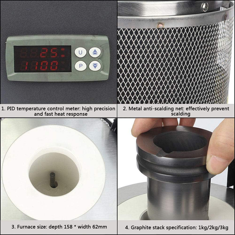 Mini Electric Gold Melting Fur - Gold Melting Furnace Crucible 2Kg 评论和价格