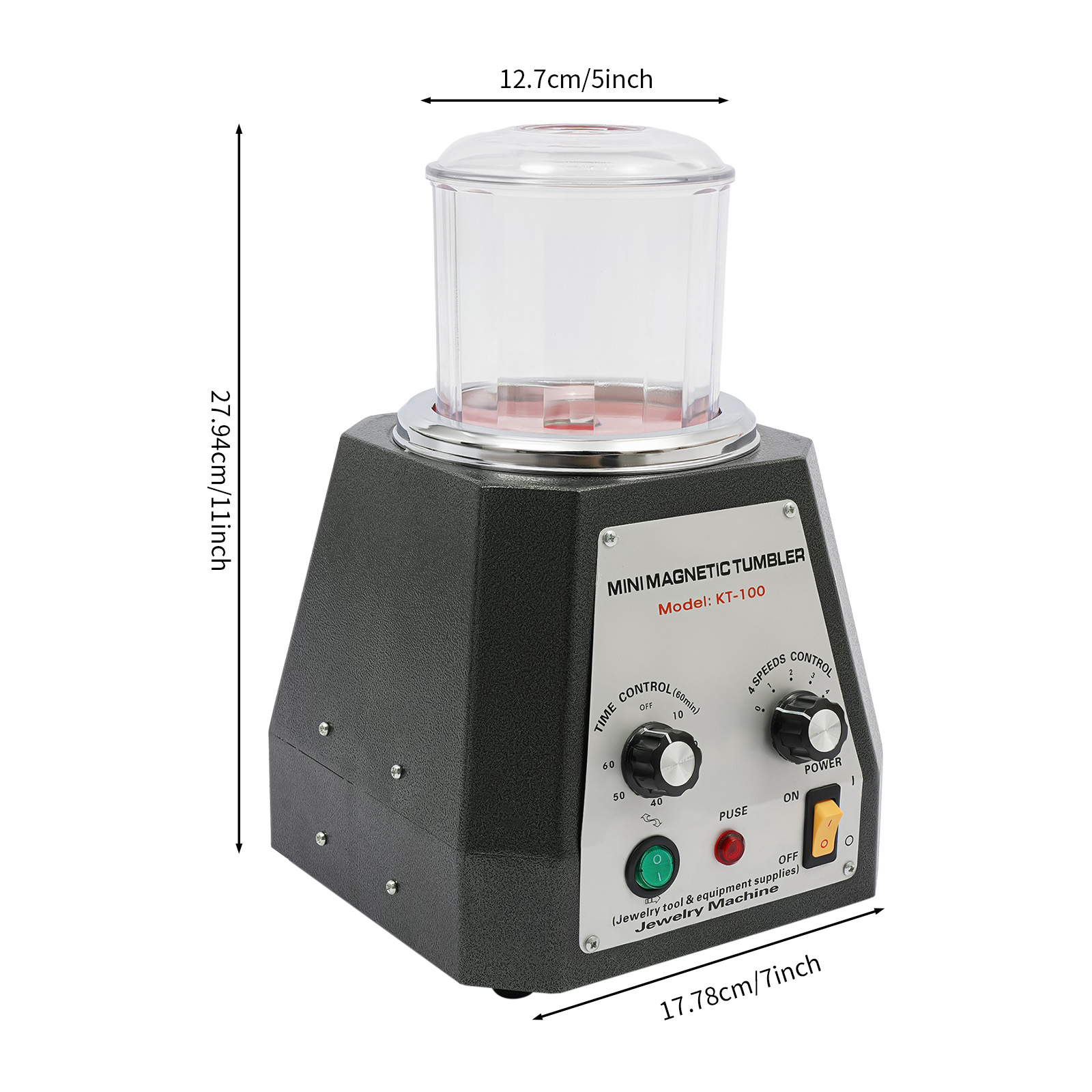 110V 0.2KW KT-100 Magnetic Tum - Jewelry Magnetic Tumbler Polisher Pin 评论和价格
