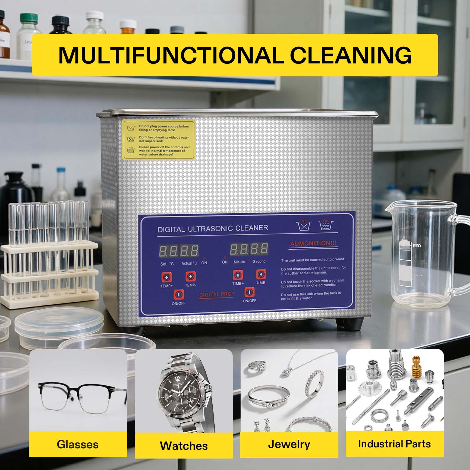 Portable Cleaning Washing Mach - Ultrasonic Jewelry Cleaner Digital Timer 评论和价格